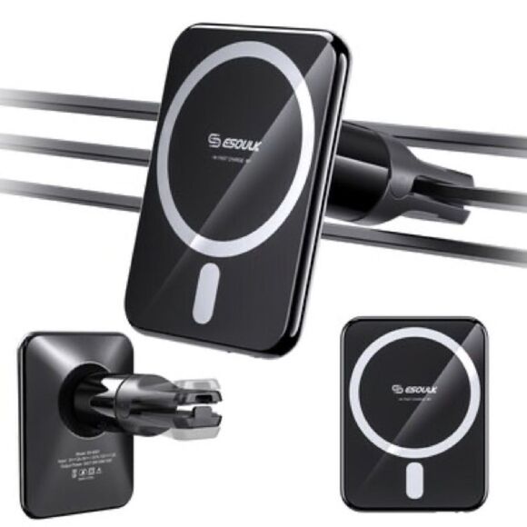 ESOULK-Magnetic Wireless Car Charger - Black - Picture 7 of 10
